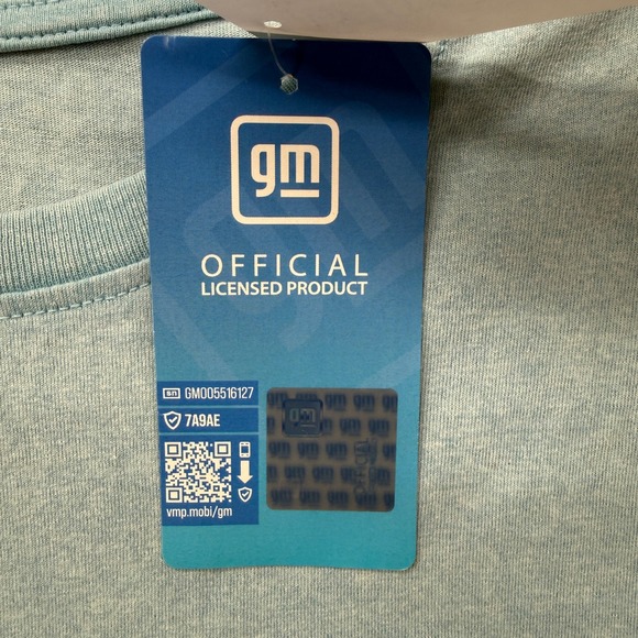 GM Chevrolet 1971 Camaro Graphic Long Sleeve Pocket T-Shirt Light Blue Mens S - Picture 4 of 10